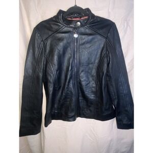 Coach Sheep Leather Moto Racing Jacket MED pink signature C-logo lining 2000 Era